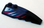 41747pb026 - Wedge 6 x 2 Right with Sleek Red and Bluish Silver Pattern (Sticker) - Set 8669