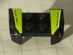 44674pb08 - Vehicle, Mudguard 2 x 4 with Headlights Overhang with 'SuperFast' on Lime, White, and Black Pattern on Both Sides (Stickers) - Set 8119