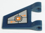 44676pb045R - Flag 2 x 2 Trapezoid with Orange Machinery on Silver Background Pattern Model Right Side (Sticker) - Set 70317