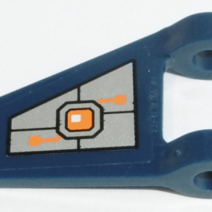 44676pb045R - Flag 2 x 2 Trapezoid with Orange Machinery on Silver Background Pattern Model Right Side (Sticker) - Set 70317