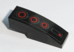 50950pb111 - Slope, Curved 3 x 1 with Red Circle Back Lights on Black Background Pattern (Sticker) - Set 75168