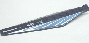 57906pb004 - Hinge Plate 3 x 12 with Angled Side Extensions and Tapered Ends with 'A.10', White Lines and Asian Characters Pattern (Stickers) - Set 8103
