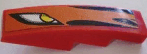 61678pb011L - Slope, Curved 4 x 1 with Headlight and Flames Pattern, Model Left (Sticker) - Set 8898