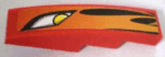 61678pb011R - Slope, Curved 4 x 1 with Headlight and Flames Pattern, Model Right (Sticker) - Set 8898