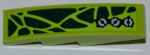 61678pb052L - Slope, Curved 4 x 1 with Dark Green Scales and 3 Screws Pattern Model Left (Sticker) - Set 9447