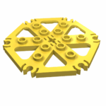 64566 - Technic, Plate Rotor 6 Blade with Clip Ends Connected (Water Wheel) - Hollow Studs