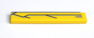 6636pb019L - Tile 1 x 6 with SW Jedi Starfighter Left Pattern (Sticker) - Set 7669