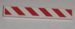 6636pb020L - Tile 1 x 6 with Red and White Danger Stripes Pattern Left (Sticker) - Set 7592
