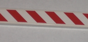6636pb020L - Tile 1 x 6 with Red and White Danger Stripes Pattern Left (Sticker) - Set 7592