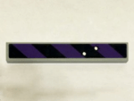 6636pb097 - Tile 1 x 6 with Black and Dark Purple Danger Stripes and 2 Bullet Holes Pattern (Sticker) - Set 6864