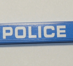 6636pb214 - Tile 1 x 6 with White 'POLICE' Pattern (Sticker) - Set 60207