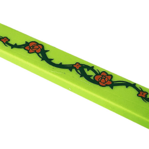 6636pb242 - Tile 1 x 6 with Dark Blue Vine with Thorns and Red Roses Pattern (Sticker) - Set 41232