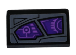 85984pb261L - Slope 30 1 x 2 x 2/3 with Purple Sight Pattern Model Left Side (Sticker) - Set 76100