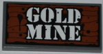 87079pb0077 - Tile 2 x 4 with Wood Grain and 'GOLD MINE' Pattern (Sticker) - Set 4441