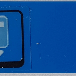 87079pb0635 - Tile 2 x 4 with Medium Blue Debit / Credit Card and White Triangle inside Black Rounded Square Pattern (Sticker) - Set 76082