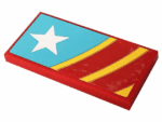 87079pb0894 - Tile 2 x 4 with Star and Stripes Pattern (Sticker) - Set 41232