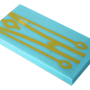 87079pb1093 - Tile 2 x 4 with Bright Light Orange Lines and Oval Symbols Pattern (Sticker) - Set 41232