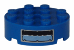87081pb002 - Brick, Round 4 x 4 with Hole with Water Level Window Pattern (Sticker) - Sets 8189 / 8191