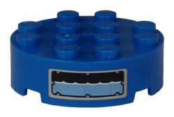 87081pb002 - Brick, Round 4 x 4 with Hole with Water Level Window Pattern (Sticker) - Sets 8189 / 8191