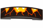 93273pb060R - Slope, Curved 4 x 1 x 2/3 Double with Orange Cracks and Lava Pattern Model Right Side (Sticker) - Set 70321