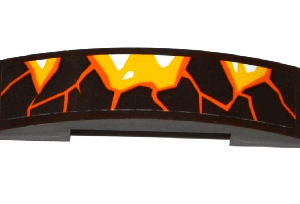 93273pb060R - Slope, Curved 4 x 1 x 2/3 Double with Orange Cracks and Lava Pattern Model Right Side (Sticker) - Set 70321