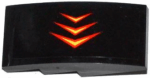 93606pb010L - Slope, Curved 4 x 2 with 3 Red and Yellow Arrows Pattern Model Left Side (Sticker) - Set 76000