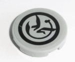 14769pb181 - Tile, Round 2 x 2 with Bottom Stud Holder with Black Yoda's Jedi Starfighter Symbol Pattern (Sticker) - Set 75168