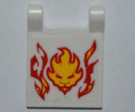2335pb086 - Flag 2 x 2 Square with Flames and Lion Head Pattern (Sticker) - Set 9558