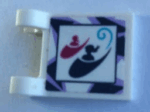 2335pb223 - Flag 2 x 2 Square with 2 Girls in Sleighs with Dark Blue and Medium Lavender Border Pattern (Sticker) - Set 41319