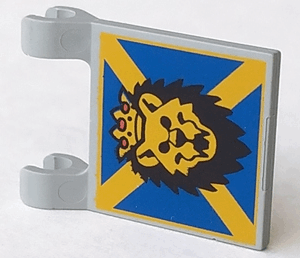 2335px10 - Flag 2 x 2 Square with Lion Head on Blue and Yellow 'X' Pattern