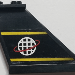 2340pb017R - Tail 4 x 1 x 3 with Yellow Lines and Alpha Team Logo Pattern on Right Side (Sticker) - Set 6772