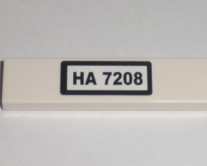 2431pb0157 - Tile 1 x 4 with Black 'HA 7208' Pattern (Sticker) - Set 7208