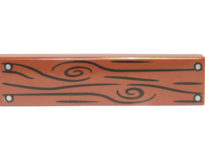 2431pb0243 - Tile 1 x 4 with Wood Grain and 4 Nails Pattern