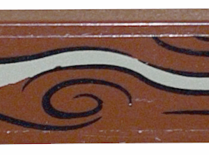 2431pb0263 - Tile 1 x 4 with Wood Grain with Dark Tan Streak and 2 Screws Pattern (Sticker) - Set 79010
