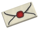3069pb0779 - Tile 1 x 2 with Envelope with Red Wax Seal and Light Bluish Gray Highlights Pattern