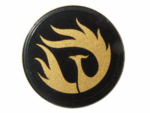 4150pb114 - Tile, Round 2 x 2 with Gold Phoenix Pattern (Sticker) - Set 9448