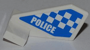 44661pb018 - Tail Shuttle, Small with 'POLICE' and Blue and White Checkered Pattern on Both Sides (Stickers) - Set 4440