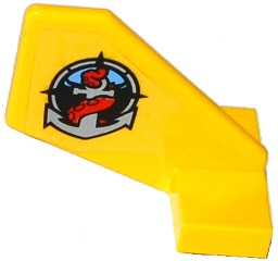 44661pb023R - Tail Shuttle, Small with Deep Sea Logo with Silver Anchor and Red Tentacle Pattern on Right Side (Sticker) - Set 60092