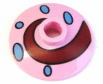 4740pb007 - Dish 2 x 2 Inverted (Radar) with Dark Red Swirl and Medium Blue Spots Pattern (SpongeBob SquarePants Gary Snail Shell)