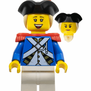 pi188 - Imperial Soldier IV - Officer, Female, Black Tricorne, Tan Hair, Red Epaulettes and Plume
