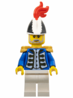 pi191 - Imperial Soldier IV - Governor, Male, Black and White Bicorne, Red Plume, Gold Epaulettes
