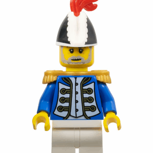 pi191 - Imperial Soldier IV - Governor, Male, Black and White Bicorne, Red Plume, Gold Epaulettes