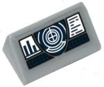 85984pb060 - Slope 30 1 x 2 x 2/3 with White Target, Screens and Dark Blue Buttons Pattern (Sticker) - Set 76019