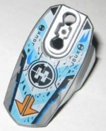 90639pb023 - Hero Factory Armor with Ball Joint Socket - Size 5 with Orange Arrows, Blue and White Chevrons, and Hero Factory Logo Pattern