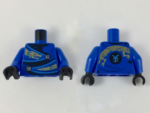 973pb3399c01 - Torso Wrapped Robe with Gold Dragon Head and Tail, Silver Clasps Pattern / Blue Arms / Black Hands