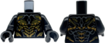 973pb5140c01 - Torso Armor with Gold Scales and Dark Bluish Gray Lines with Short End Lines and Tips at Neck Pattern / Black Arms / Black Hands