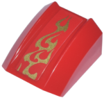 30602pb060 - Slope, Curved 2 x 2 Lip with Gold Flames Top Half Pattern (Sticker) - Set 70500