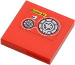 3068pb0587 - Tile 2 x 2 with 'Octane-88', 'oil' and 2 Filler Caps Pattern (Sticker) - Set 9441