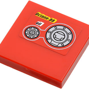 3068pb0587 - Tile 2 x 2 with 'Octane-88', 'oil' and 2 Filler Caps Pattern (Sticker) - Set 9441