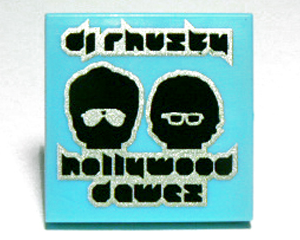 3068pb0593 - Tile 2 x 2 with 'dj rhusty', 'hollywood dawez' and Black Heads with Glasses Pattern